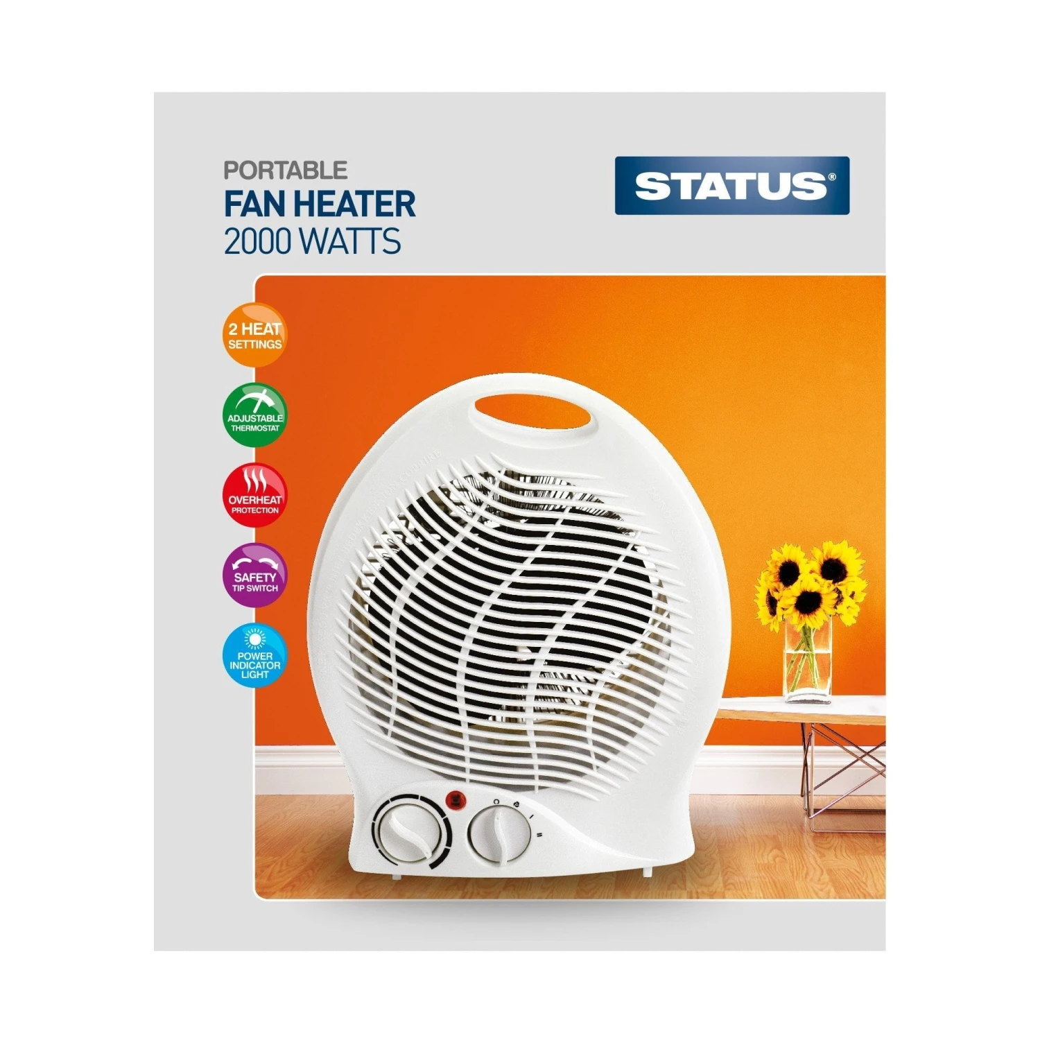 Status Upright Fan Heater 2000W 1 Status Upright Fan Heater 2000W