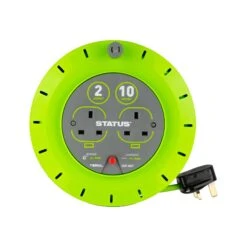 Status 10 Mtr 13 Amp 2 Socket Outlet Cassette Reel 1 Pk