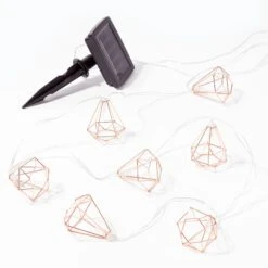 Outmore Rose Gold Metal Cage String Lights X10