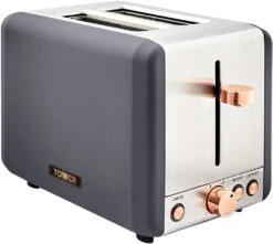Tower Cavaletto 2 Slice Toaster Rose Gold & Grey