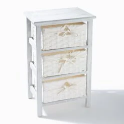 At Home Grey White 3 Drawer Unit