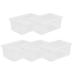 Wham Crystal 45L Box & Lid - Pack Of 5