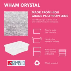 Wham Crystal 60L Box & Lid - Pack Of 5 -Home Furnishings Store 10431391 Crystal 60Ltr Box Lid Pack of 5 14025 5 3
