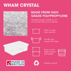 Wham Crystal 80L Box & Lid - Pack Of 4 -Home Furnishings Store 10431392 Crystal 80L Box Lid Pack of 4 11315 4 3