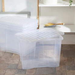 Wham Crystal 80L Box & Lid - Pack Of 4 -Home Furnishings Store 10431392 Crystal 80L Box Lid Pack of 4 11315 4 4