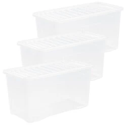 Wham Crystal 110L Box & Lid - Pack Of 3