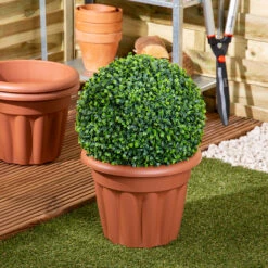 Vista Round Planter 33cm Terracotta - Pack Of 3 -Home Furnishings Store 10437413 3