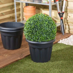 Vista Round Planter 33cm Slate- Pack Of 3 -Home Furnishings Store 10437414 3