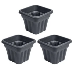 Vista Square Planter 33cm Slate - Pack Of 3