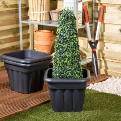 Vista Square Planter 33cm Slate - Pack Of 3 -Home Furnishings Store 10437416 3