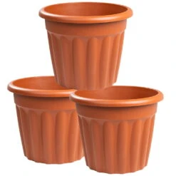 Vista Round Planter 50cm Terracotta - Pack Of 3