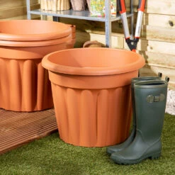 Vista Round Planter 50cm Terracotta - Pack Of 3 -Home Furnishings Store 10437418 3