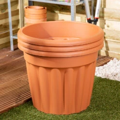 Vista Round Planter 50cm Terracotta - Pack Of 3 -Home Furnishings Store 10437418 4