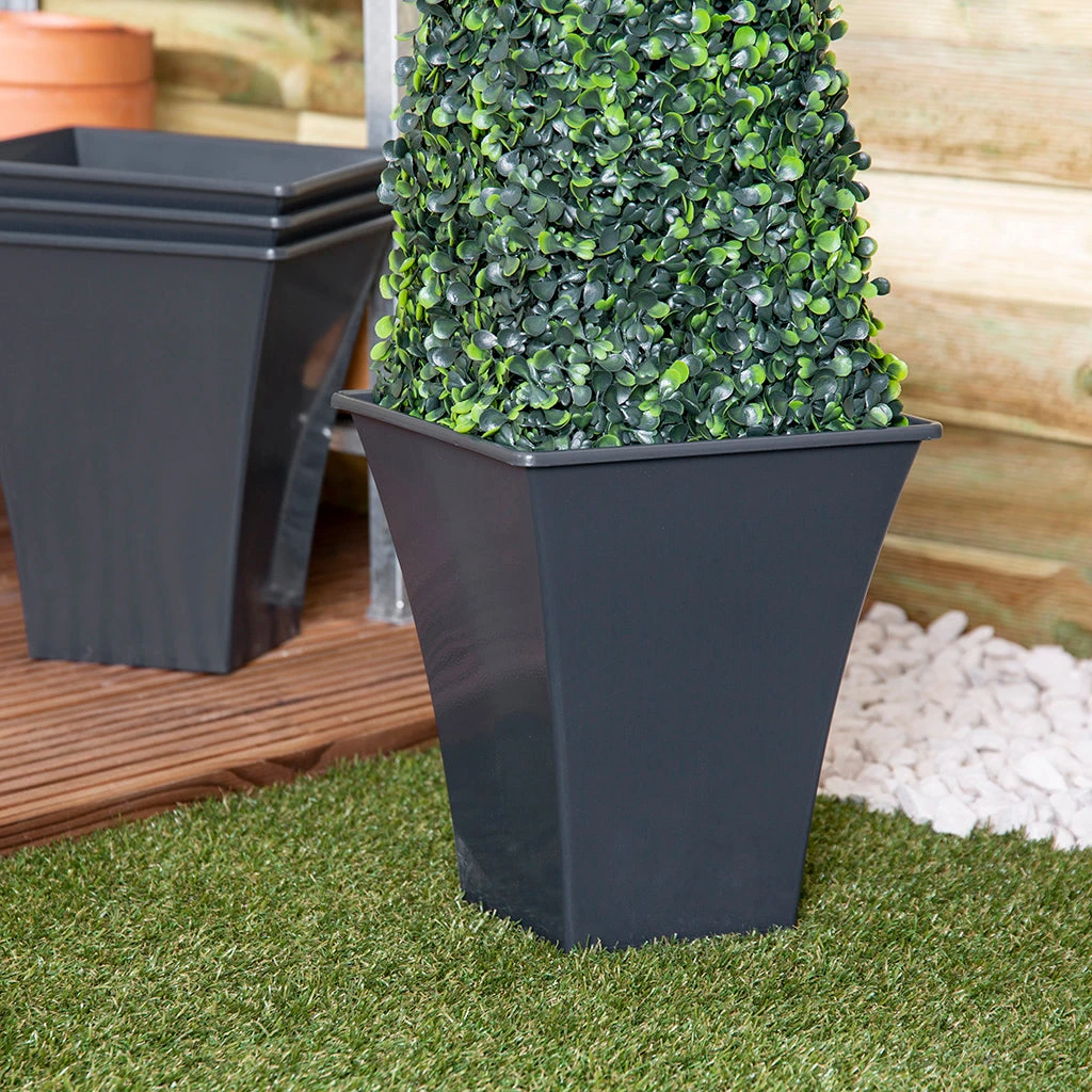 Recycled Square Metallica Planters 23cm - Pack Of 4 4 Recycled Square Metallica Planters 23cm - Pack Of 4 - Image 4