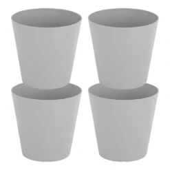 Round Studio Planters 21cm Grey - Pack Of 4