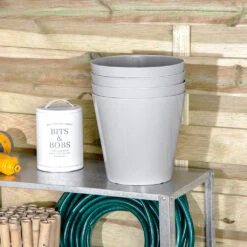 Round Studio Planters 21cm Grey - Pack Of 4 -Home Furnishings Store 10437423 4