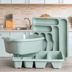 Casa 3 Piece Kitchen Set Silver Sage -Home Furnishings Store 10442920 3 Piece Kitchen Set Silver Sage 3