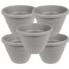 Beehive 48cm Round Planter Upcycle Grey - Set Of 5