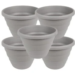 Beehive 48cm Round Planter Upcycle Grey - Set Of 5
