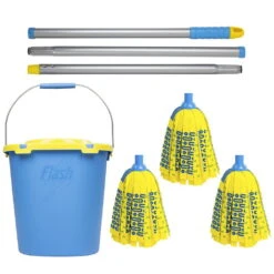 Flash Mighty Mop With 2 Mop Head Refills & Mop Bucket