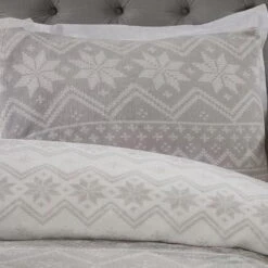 Fairisle Printed Fleece Grey Duvet Set -Home Furnishings Store 10450391 2010450392 20 2010450393 20 2