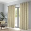 Fusion Navaho 100% Cotton Eyelet Curtains Ochre