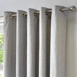 Fusion Sorbonne 100% Cotton Eyelet Curtains Silver -Home Furnishings Store 10452701 Fusion Sorbonne 100 Cotton Eyelet Curtains 66X72 Silver 2 jpg d5f1cdd8 2da5 473d b7e6 e2ad7c3265e2