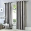 Fusion Sorbonne 100% Cotton Eyelet Curtains Silver