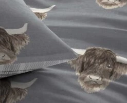 Fusion Highland Cow Duvet Cover Set - Grey -Home Furnishings Store 10459996 10459997 10459998 2