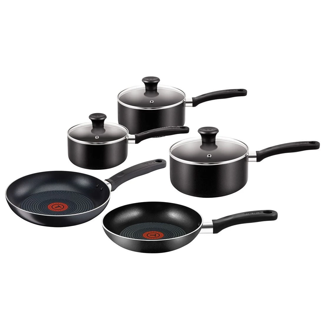 Tefal Essential Pan Set In Black - 5Pc 1 Tefal Essential Pan Set In Black - 5Pc