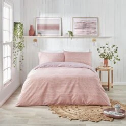 Fusion Bethan Reversible Duvet Cover Set - Rose Pink
