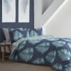 Fusion Leaves Reversible Duvet Cover Set Navy