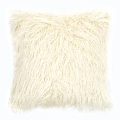 Faux Mongolian Cushion 50cm Cream