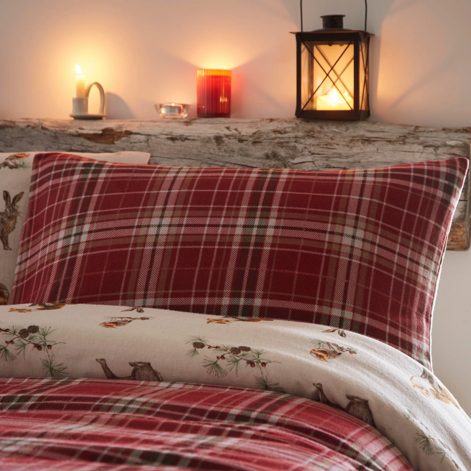 Dreams & Drapes Lodge Derwent Check Duvet Cover Set - Natural 3 Dreams & Drapes Lodge Derwent Check Duvet Cover Set - Natural - Image 3