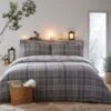 Dreams & Drapes Lodge Derwent Check Duvet Cover Set - Grey