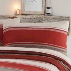 Fusion Snug Betley Brushed Duvet Cover Set - Red -Home Furnishings Store 10492057 10492058 10492059 10492060 Fusion Snug Betley Brushed Duvet Cover Set Red 1