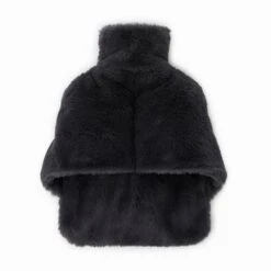 Rabbit Faux Fur Foot Hot Water Bottle Charcoal