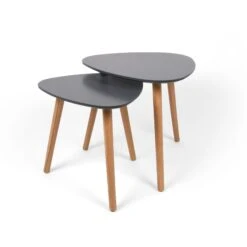 Teardrop 2pc Nest Table - Charcoal
