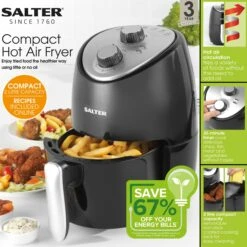 Salter 2L Compact Air Fryer -Home Furnishings Store 10504234 EK2817H 6 8