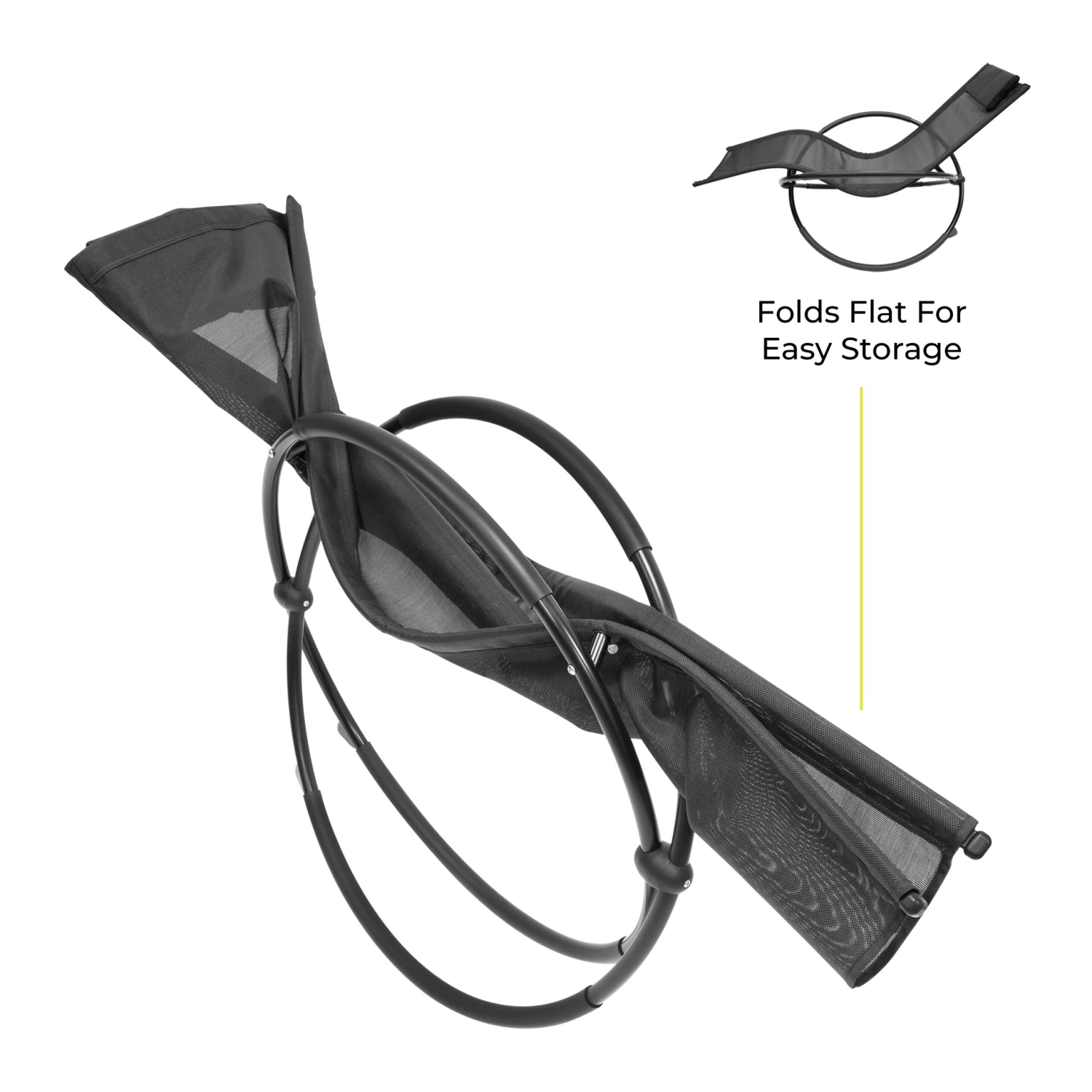 Louis Textile Rocking Lounger - Black 5 Louis Textile Rocking Lounger - Black - Image 5