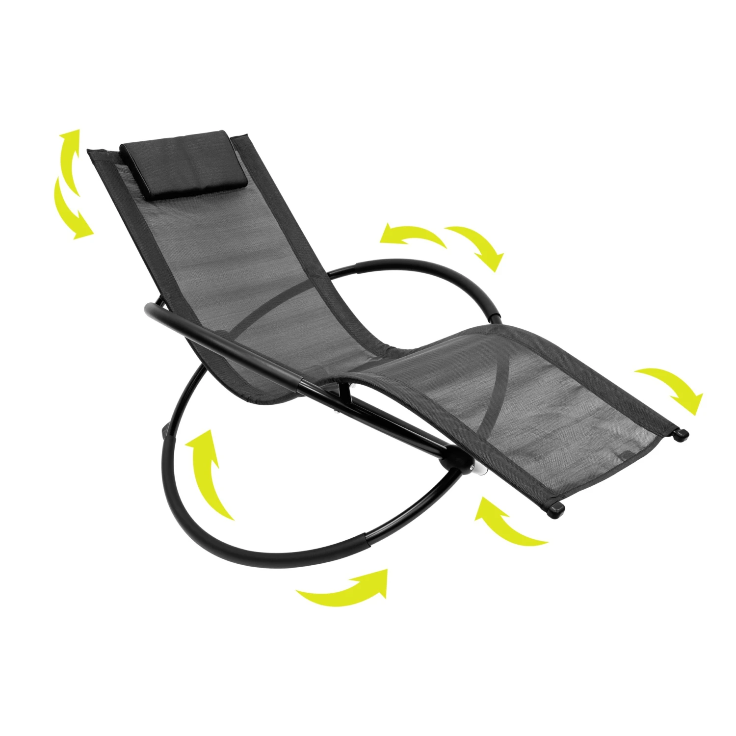 Louis Textile Rocking Lounger - Black 3 Louis Textile Rocking Lounger - Black - Image 3