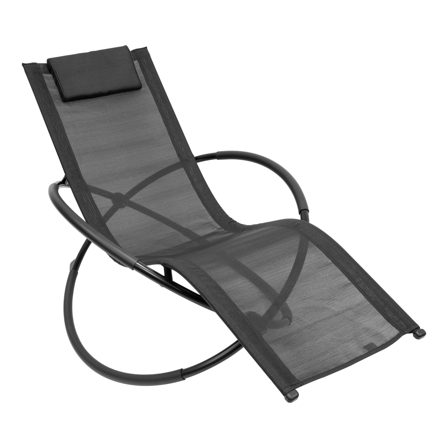 Louis Textile Rocking Lounger - Black 2 Louis Textile Rocking Lounger - Black - Image 2
