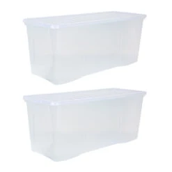 Crystal 133L Box & Lid Clear - Pack Of 2