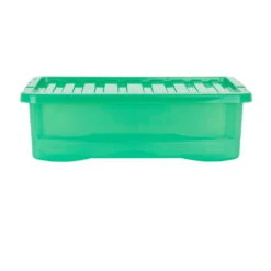 Wham Crystal 32L Box & Lid Tinted Green - Pack Of 5 -Home Furnishings Store 2511100132L