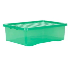 Wham Crystal 32L Box & Lid Tinted Green - Pack Of 5 -Home Furnishings Store 2511100232L
