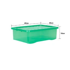 Wham Crystal 32L Box & Lid Tinted Green - Pack Of 5 -Home Furnishings Store 2511100332L