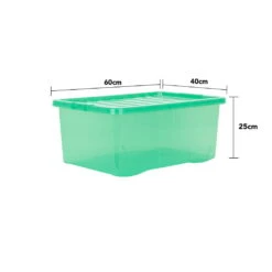 Wham Crystal 45L Box & Lid Tinted Green - Pack Of 5 -Home Furnishings Store 25132 003