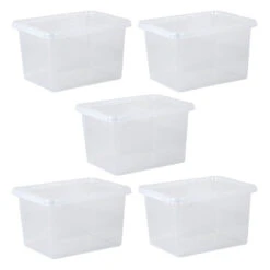 Wham Crystal 25L Box & Lid - Pack Of 5