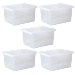 Wham Crystal 37L Box & Lid - Pack Of 5