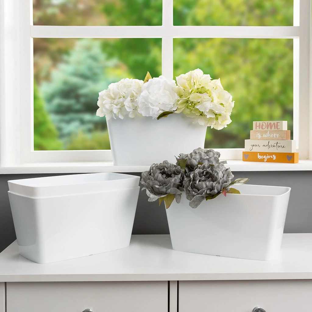 Studio 30cm Rectangular Trough Cover Ice White - Pack Of 4 2 Studio 30cm Rectangular Trough Cover Ice White - Pack Of 4 - Image 2